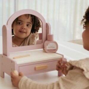 שידת איפור ומראה ורוד בהיר Little Dutch