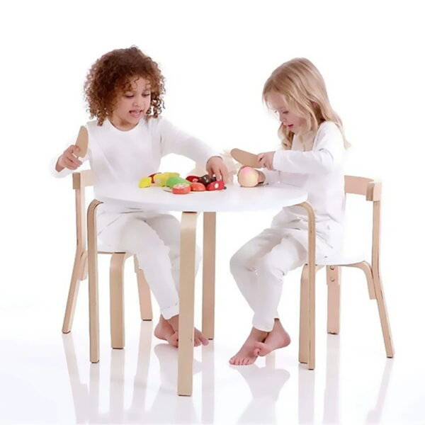 ⁦סט שולחן עגול ו-2 כסאות - כפרי⁩ – תמונה ⁦3⁩