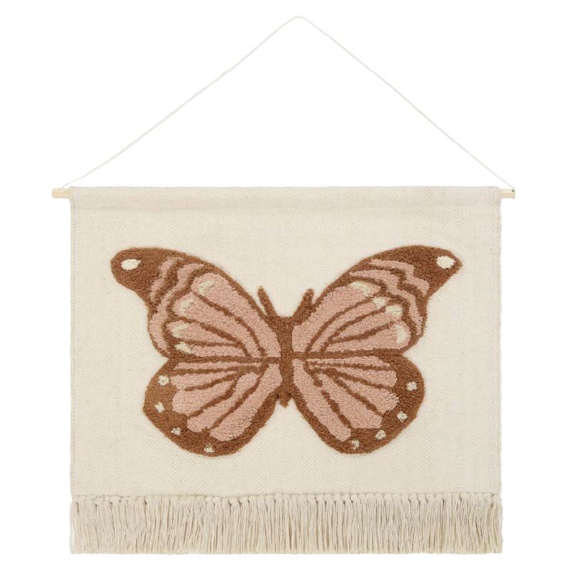 אריג לתלייה- פרפר ורוד