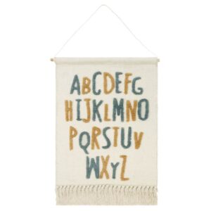 אריג לתלייה- ABC כחול חרדל