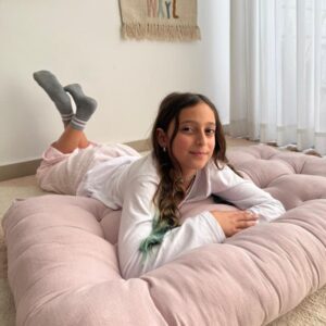 כרית רביצה פשתן ויסקוזה- צבע ורוד בהיר